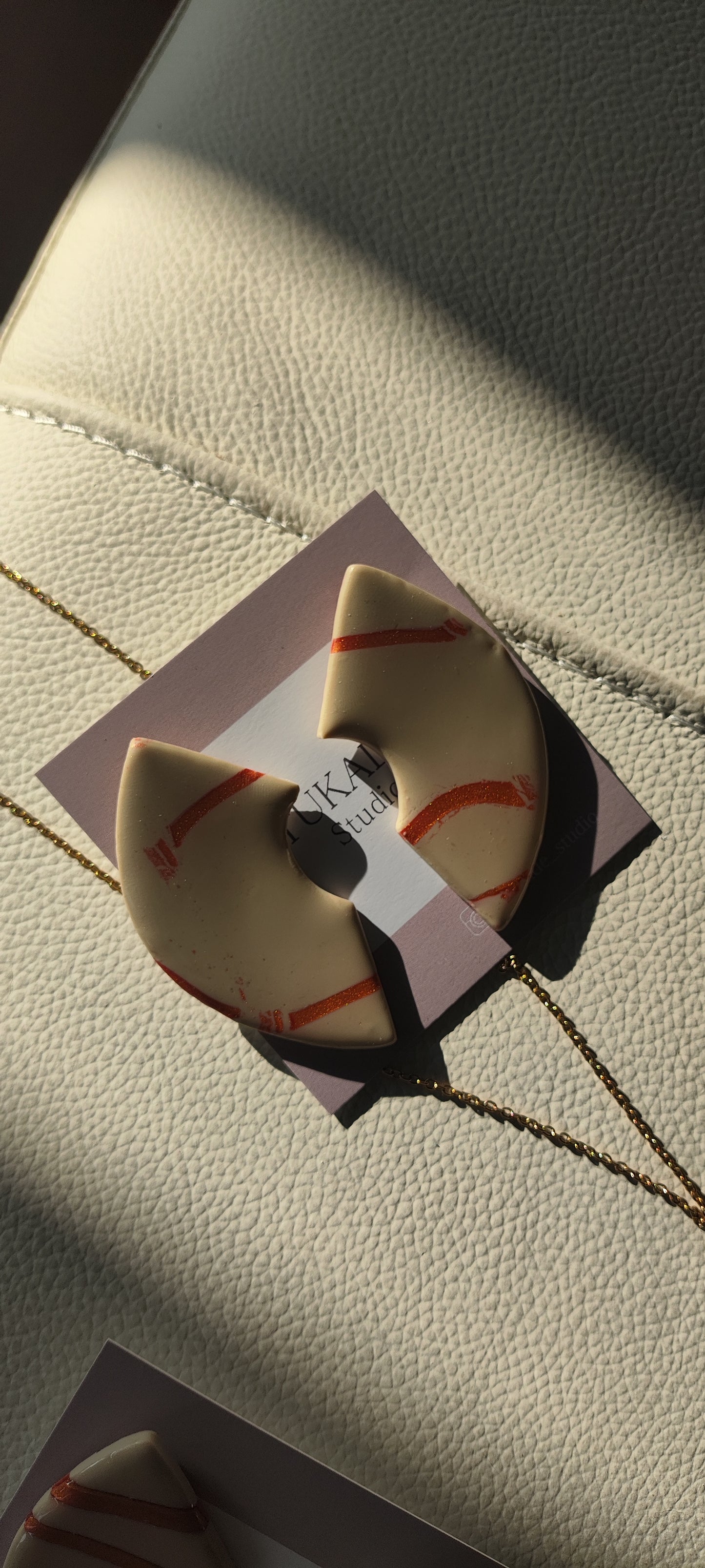 NATI beige y cobre rayas