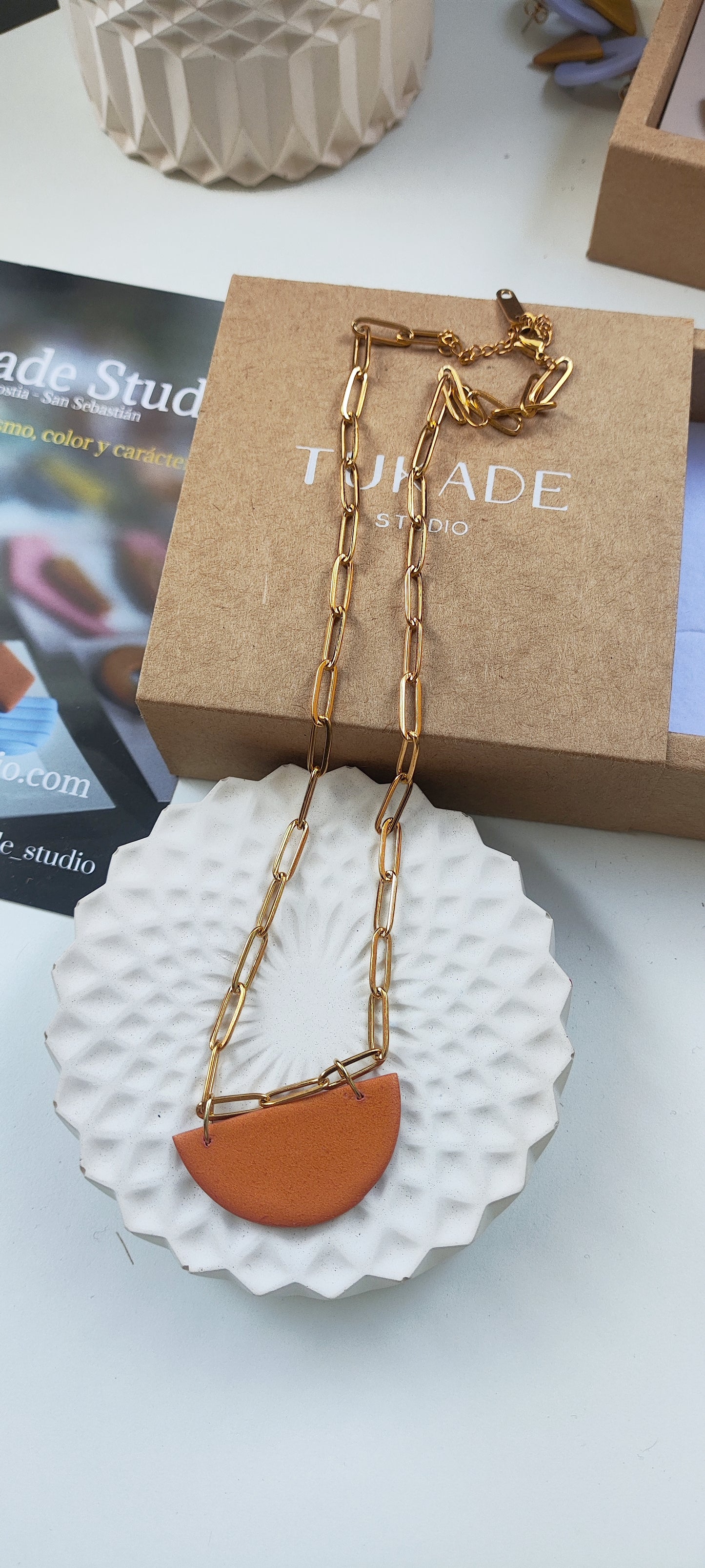 Collar RENATA cobre cadena eslabones