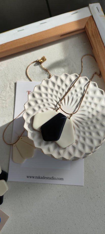 Collar gargantilla MATILDA crudo o crudo y negro