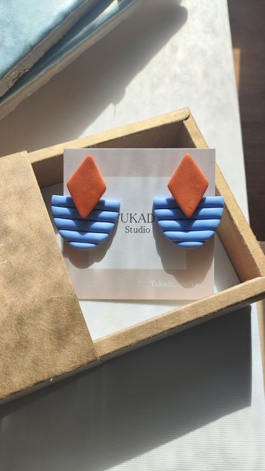 FELISA azul lavanda y teja-naranja