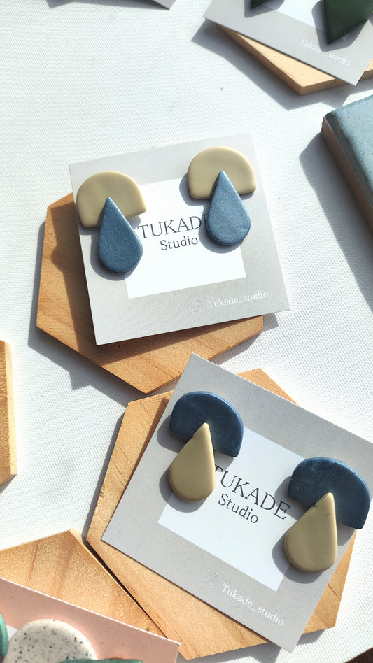 BRUNA beige y gris azulado