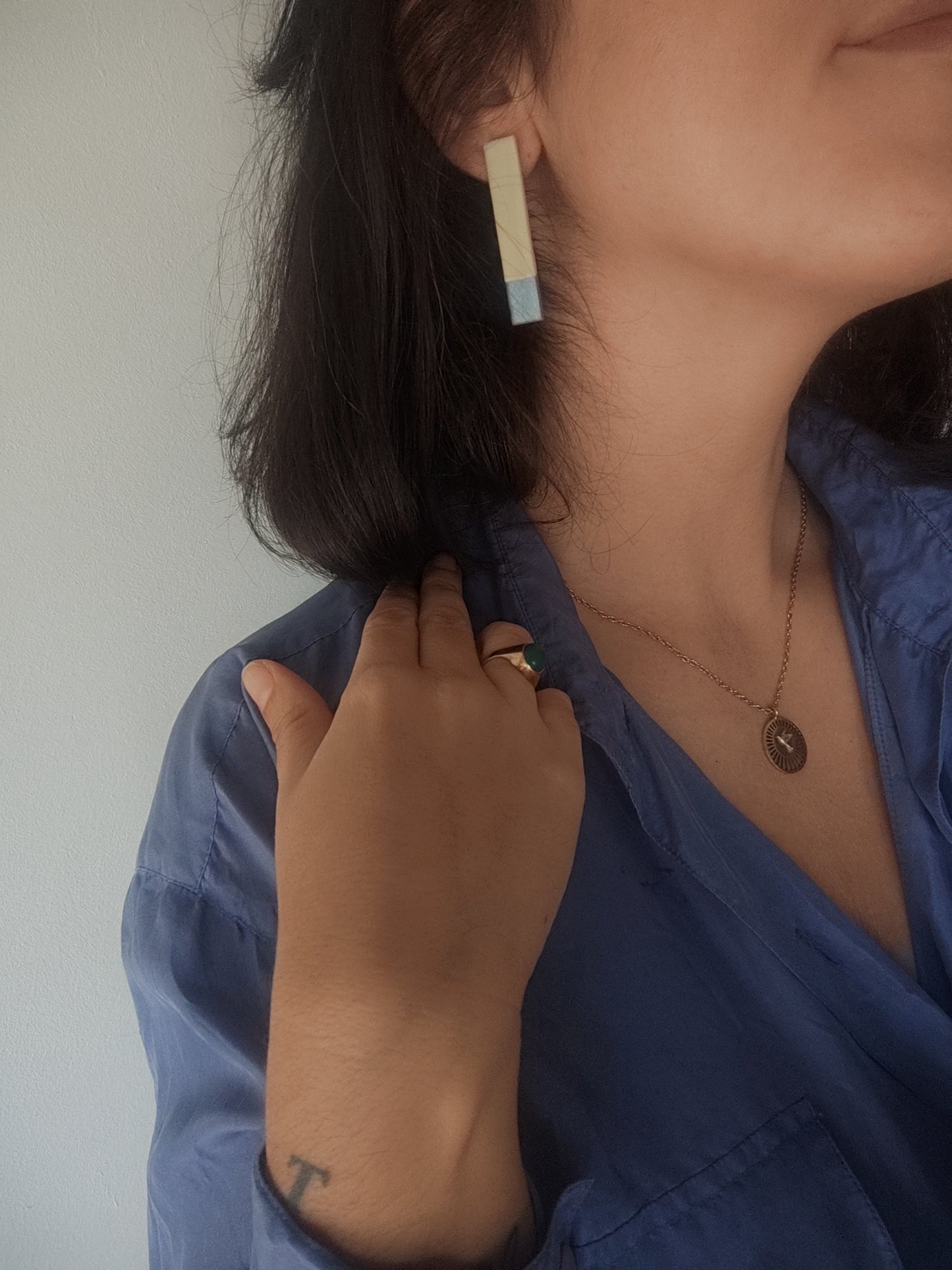 PETRA beige y azul o beige y teja