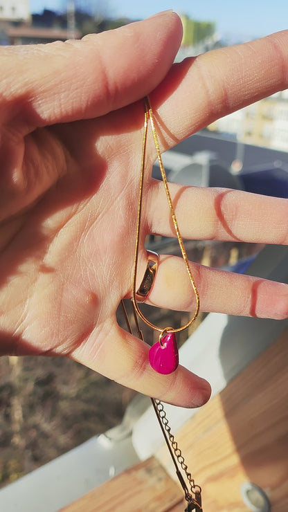 Collar gargantilla CUCA lágrima burdeos