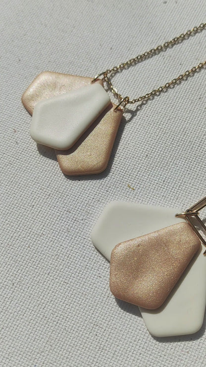Collar largo MATILDA champán y crudo