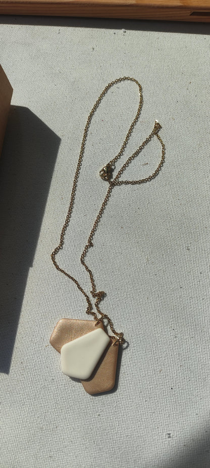 Collar largo MATILDA champán y crudo