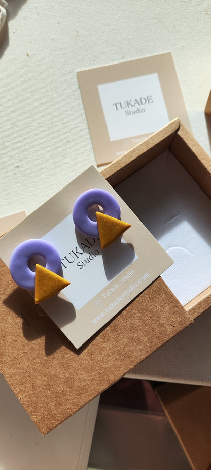 AGNES mini lila y ocre metalizado.