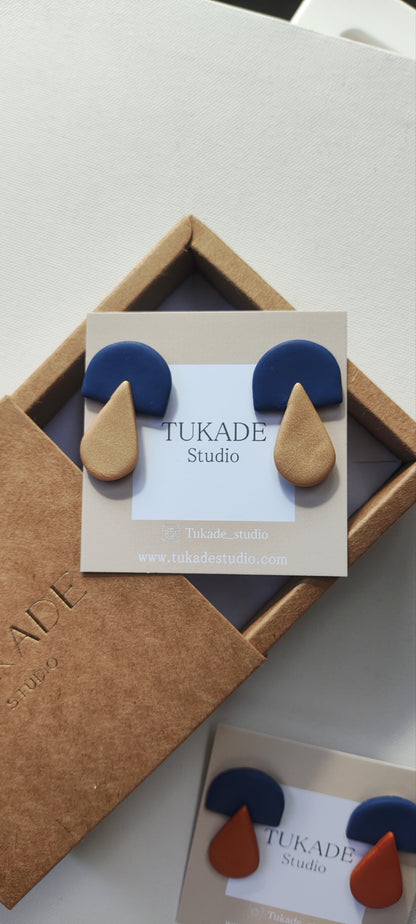 BRUNA azul marino y champán o cobre