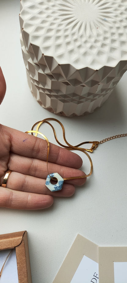 Collar gargantilla GILDA azul degradado cadena plana