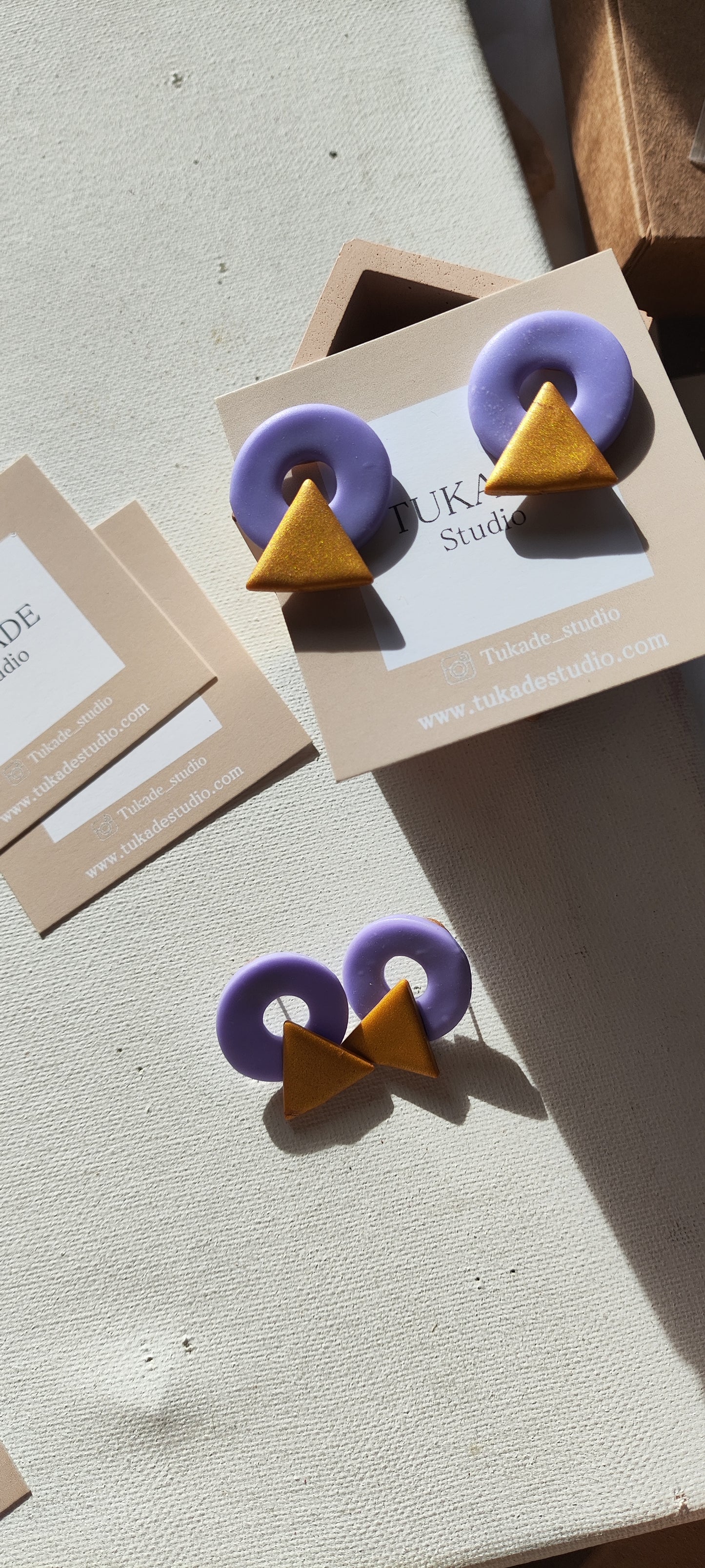 AGNES mini lila y ocre metalizado.