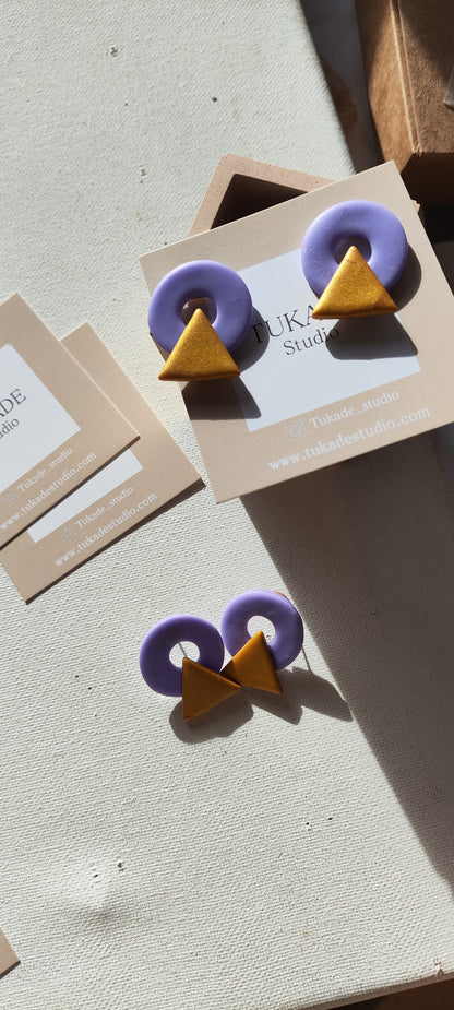 AGNES mini lila y ocre metalizado.