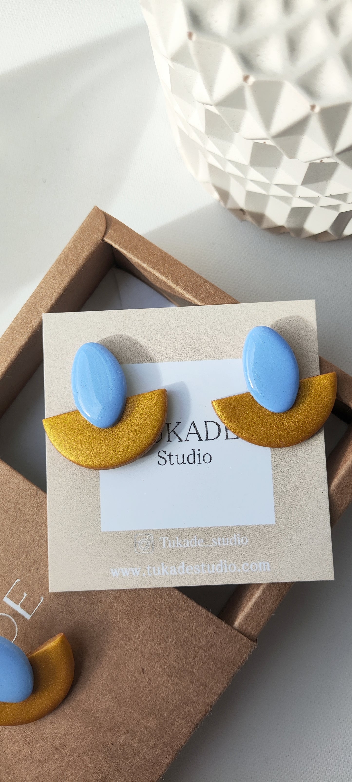 DOROTEA small ocre y azul claro