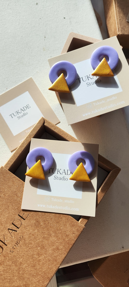 AGNES mini lila y ocre metalizado.