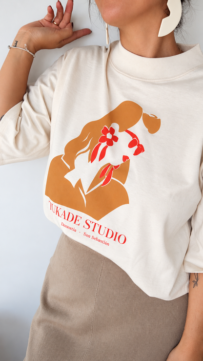 Camiseta Lupita - color natural jaspeado