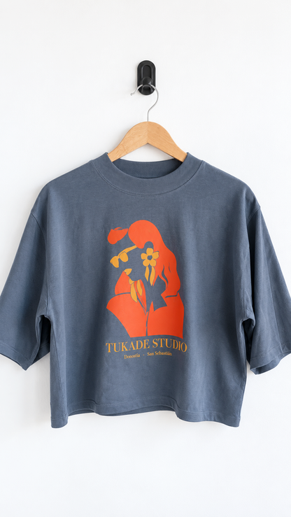 Camiseta Lupita - Gris marengo azulado