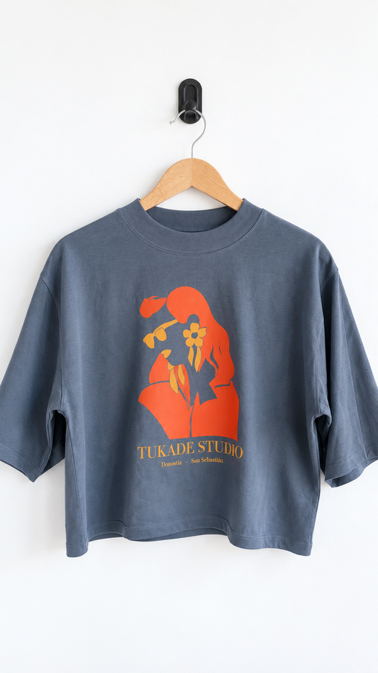 Camiseta Lupita - Gris marengo azulado