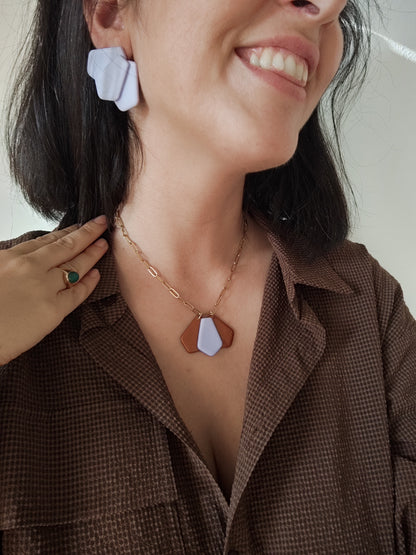 Collar gargantilla MATILDA chocolate y lila