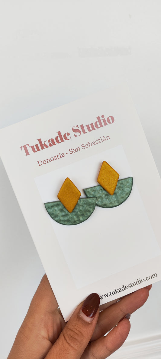 DOROTEA turquesa y ocre dorado