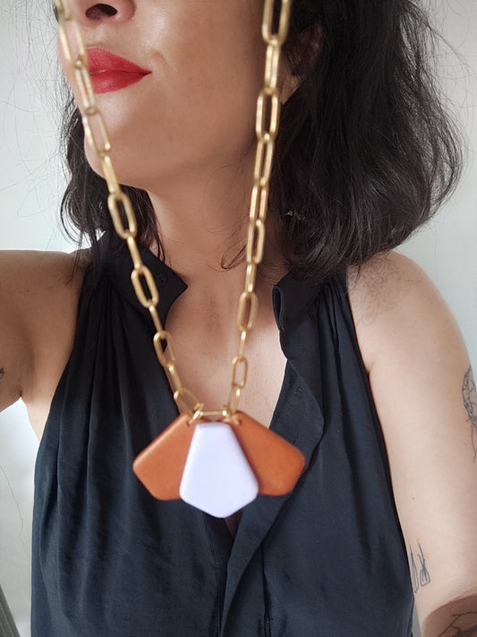 Collar gargantilla MATILDA chocolate y lila
