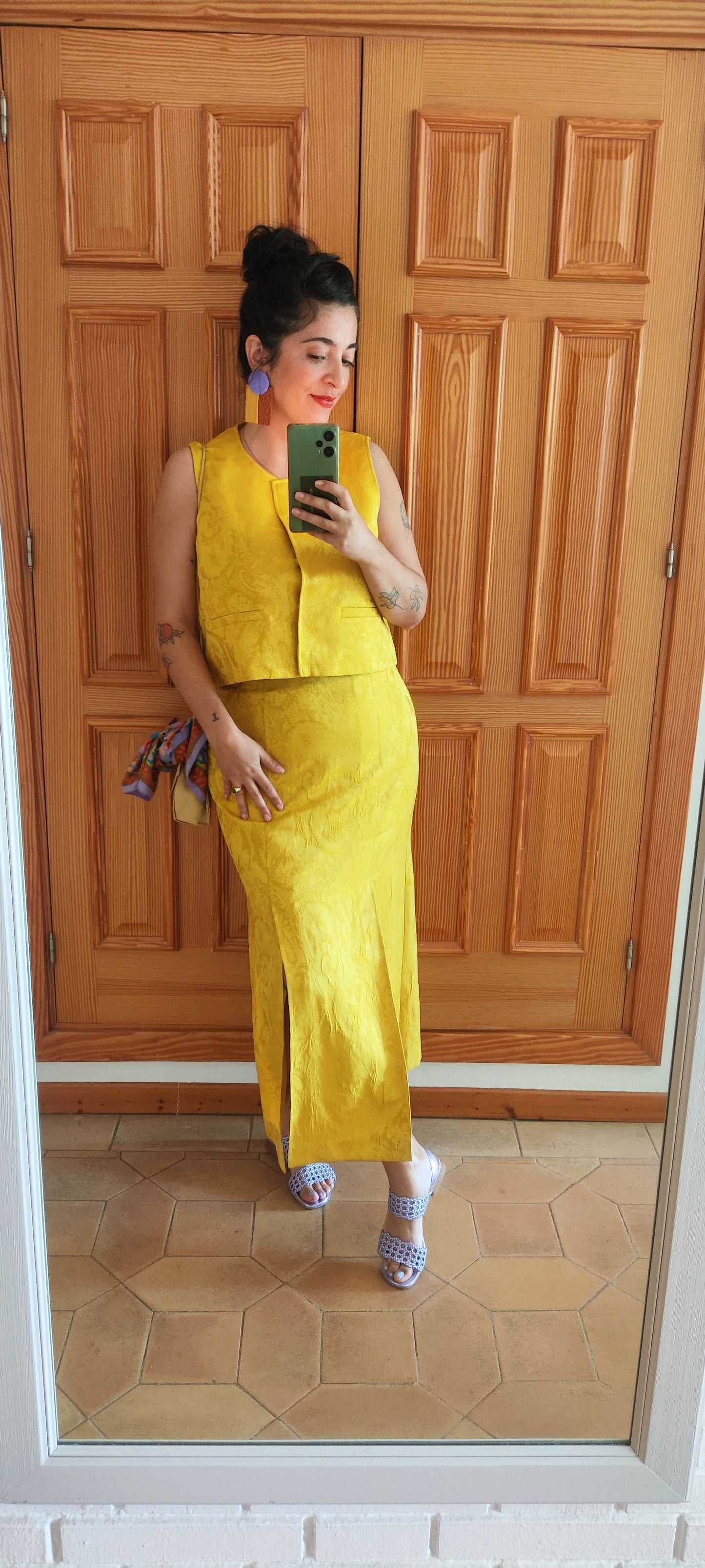 RUPERTA XXL especial, color block morado, choco y ocre