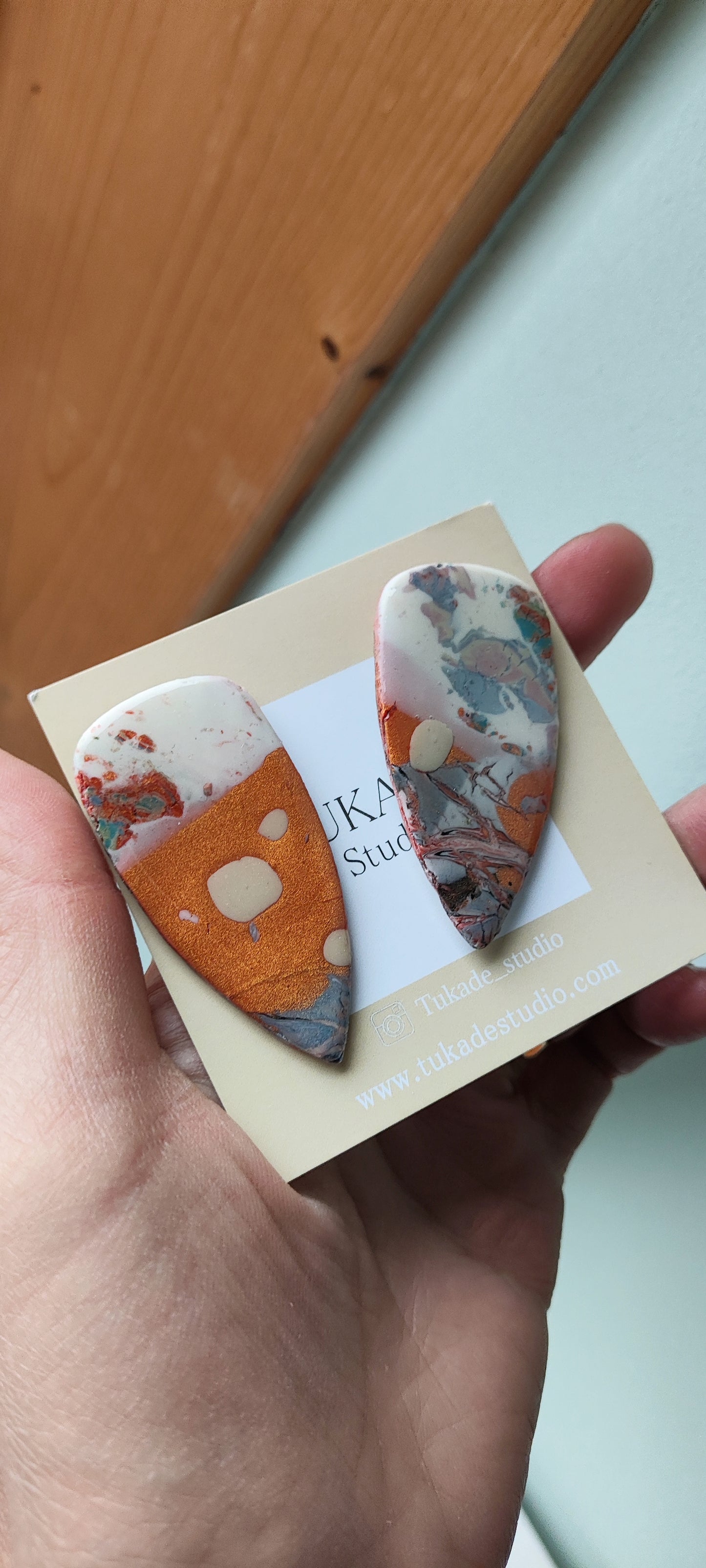 MACA simple cobre, crudo, azul, beige degradado.