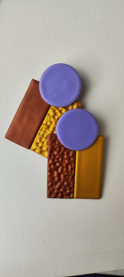 RUPERTA XXL especial, color block morado, choco y ocre