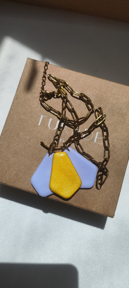 Collar MATILDA lila y amarillo