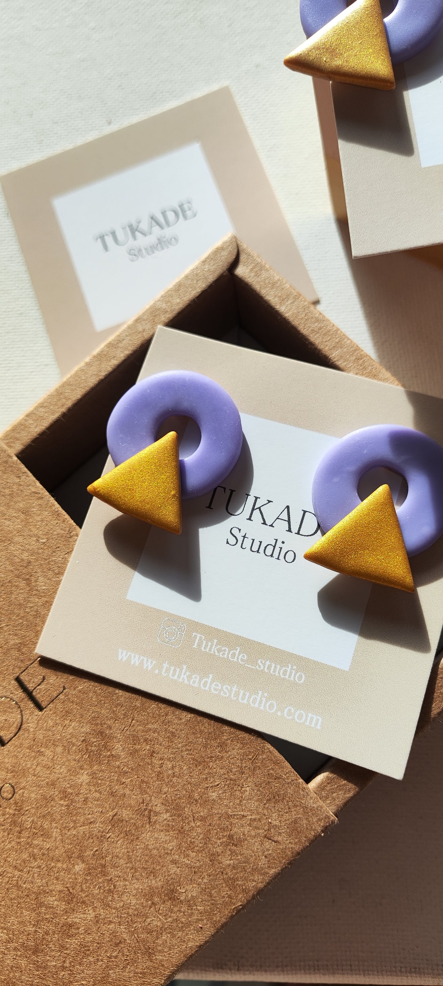 AGNES mini lila y ocre metalizado.