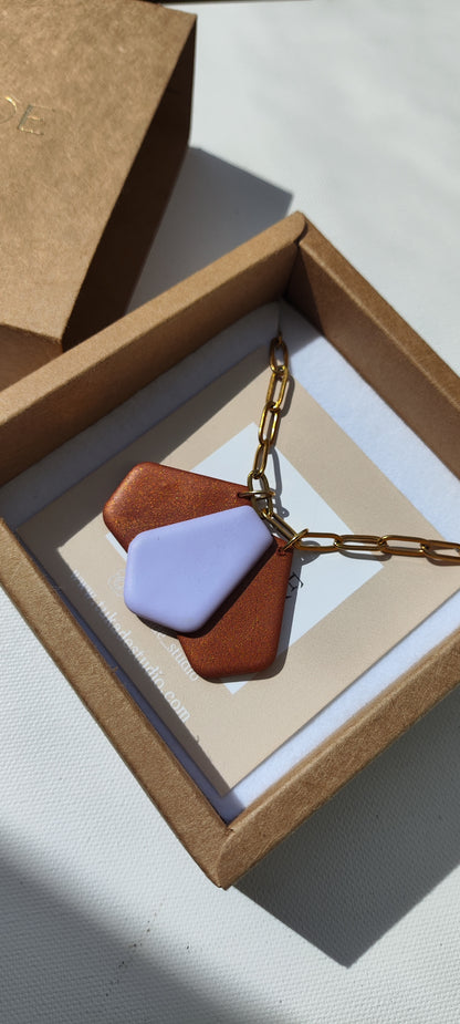 Collar gargantilla MATILDA chocolate y lila