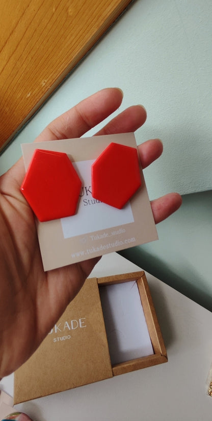 Pack pendientes ONNA amapola y collar GILDA rojo amapola y rosa