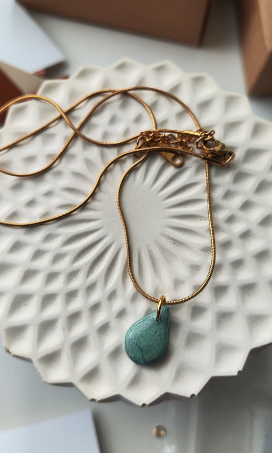 Collar gargantilla CUCA lágrima turquesa