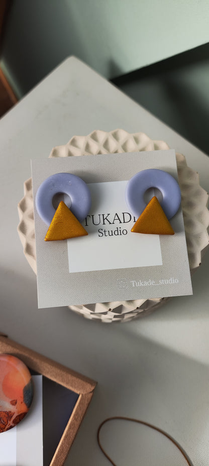 AGNES mini lila y ocre metalizado.