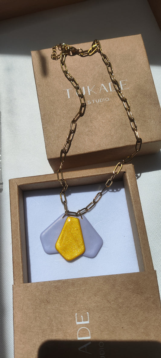 Collar MATILDA lila y amarillo