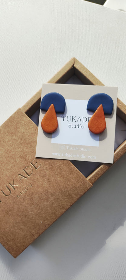 BRUNA azul marino y champán o cobre