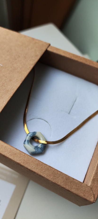 Collar gargantilla GILDA azul degradado cadena plana