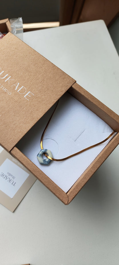 Collar gargantilla GILDA azul degradado cadena plana