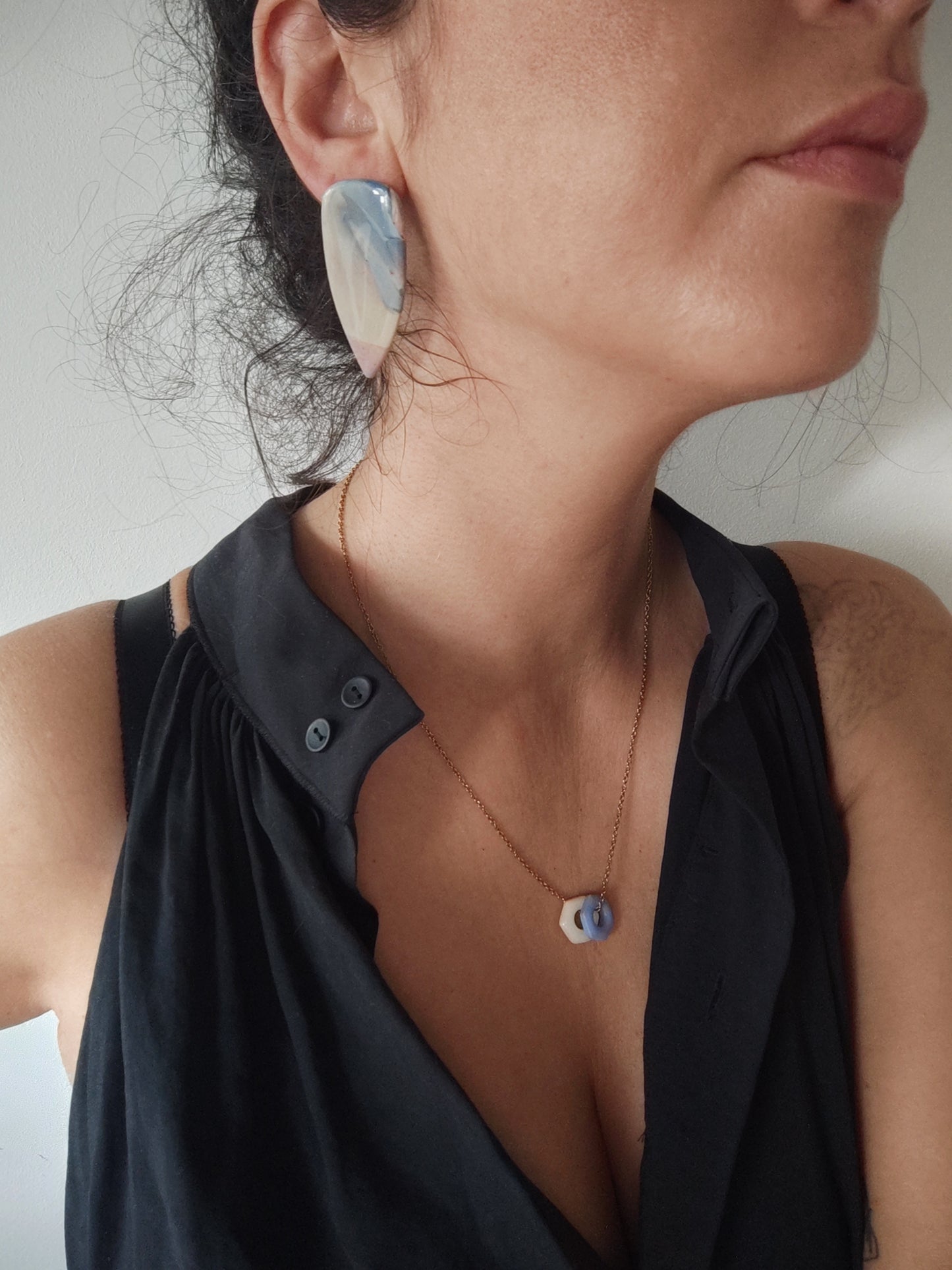 MACA simple cobre, crudo, azul, beige degradado.