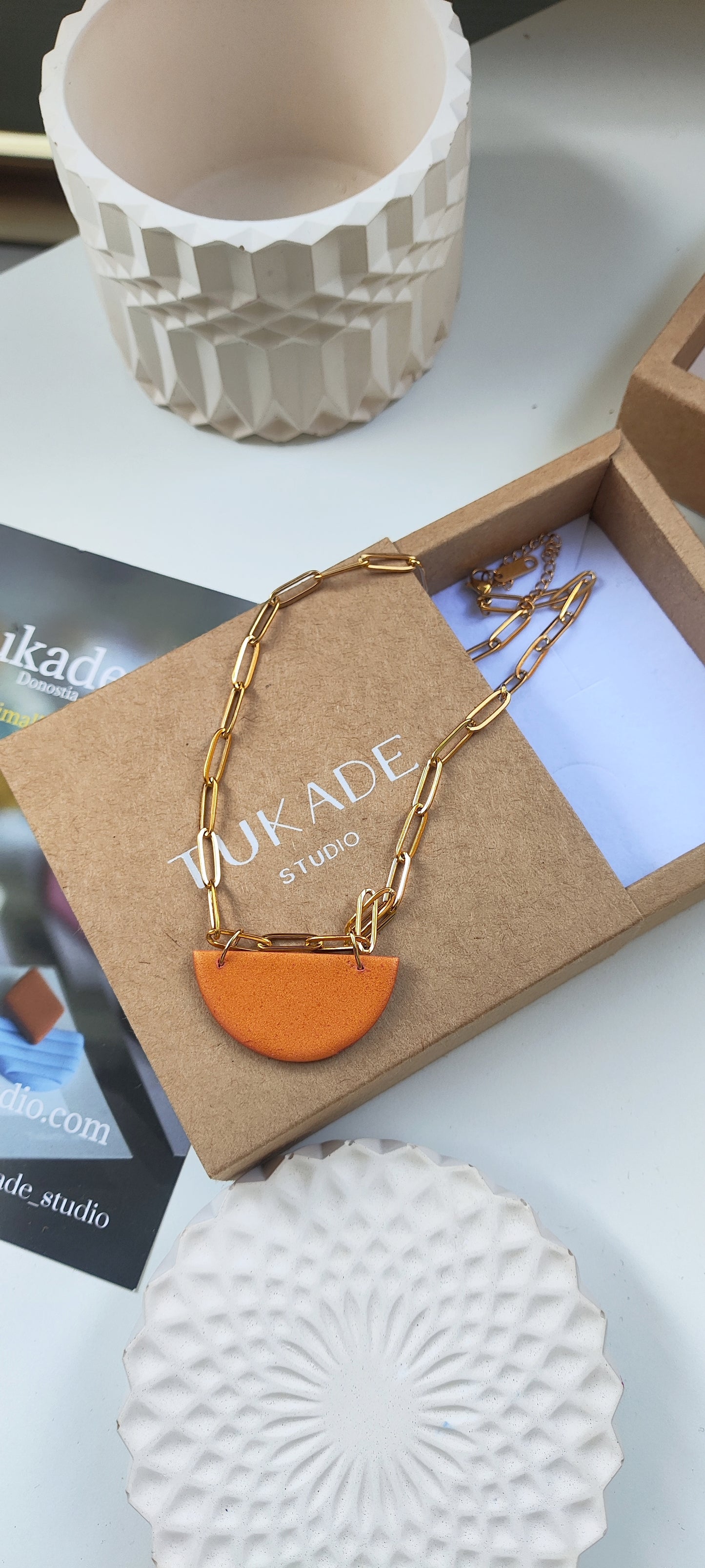 Collar RENATA cobre cadena eslabones