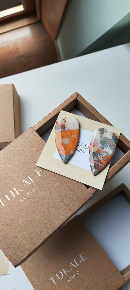 MACA simple cobre, crudo, azul, beige degradado.