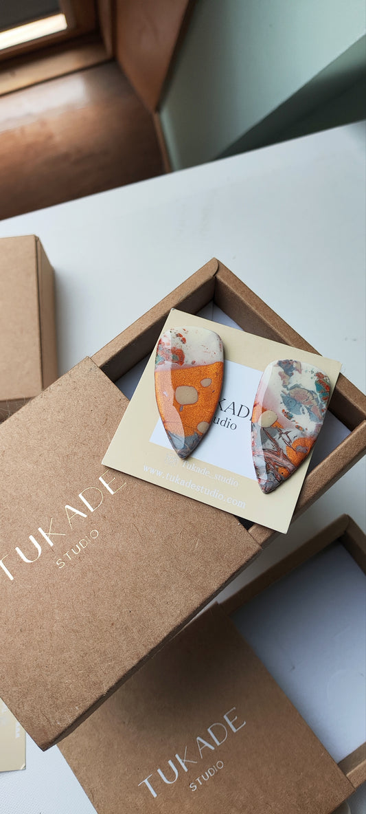 MACA simple cobre, crudo, azul, beige degradado.