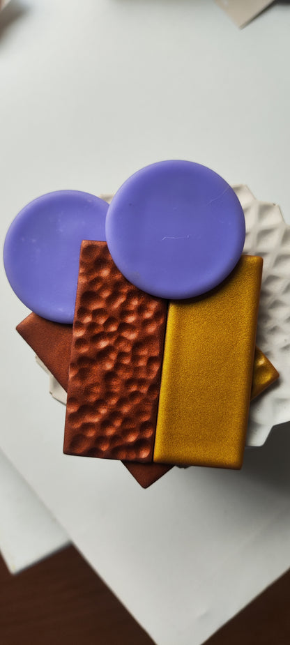 RUPERTA XXL especial, color block morado, choco y ocre