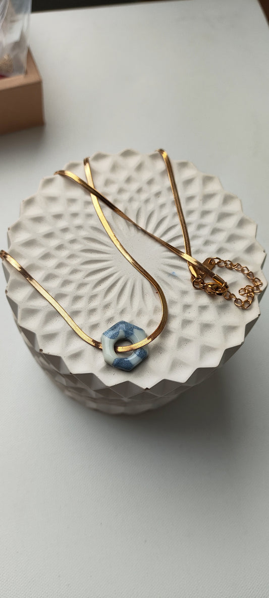 Collar gargantilla GILDA azul degradado cadena plana