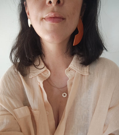 CARMELITA (3 pendientes) rojo o cobre y crudo.