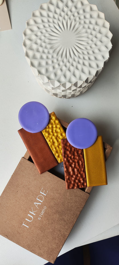 RUPERTA XXL especial, color block morado, choco y ocre