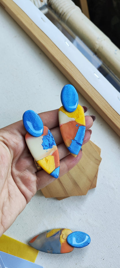 MACA degradado azul, teja, amarillo beige