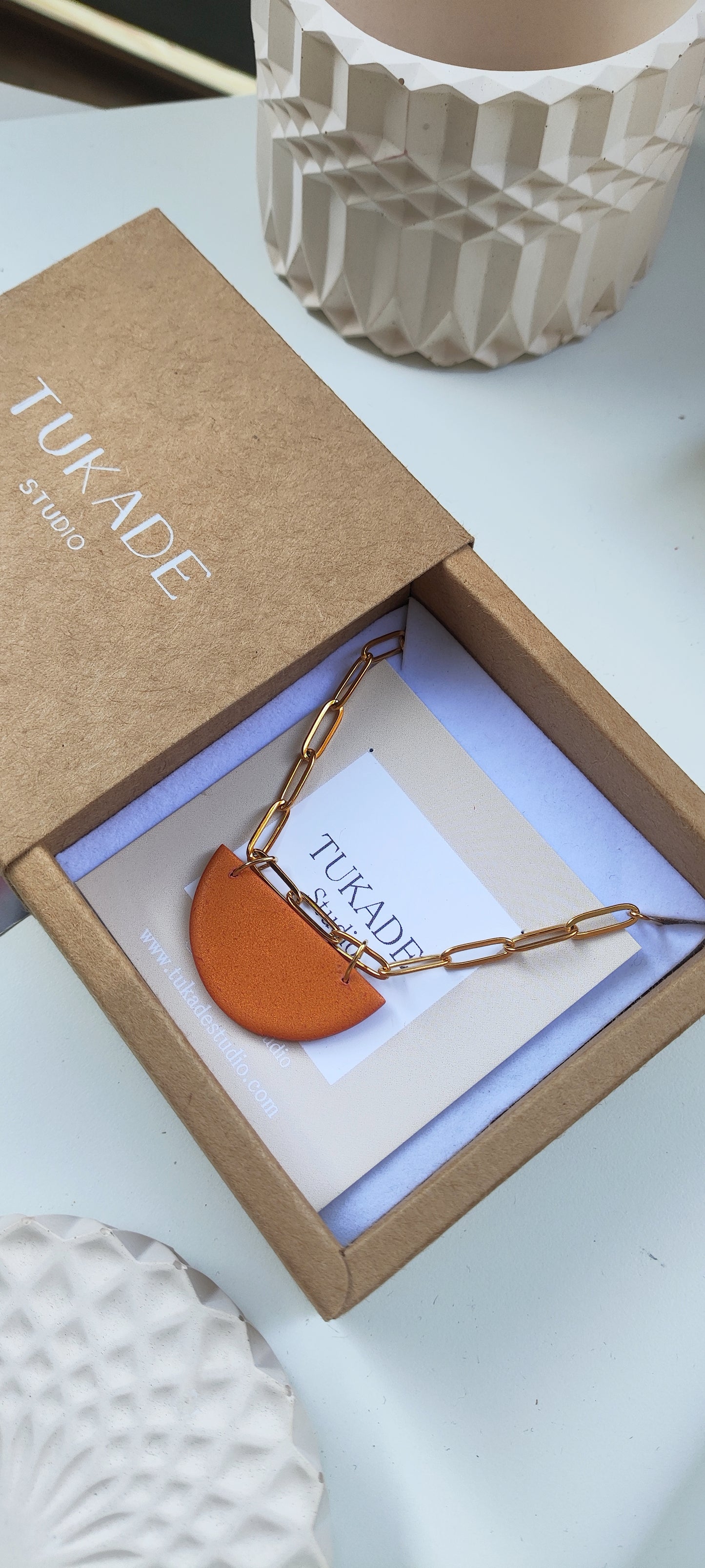 Collar RENATA cobre cadena eslabones