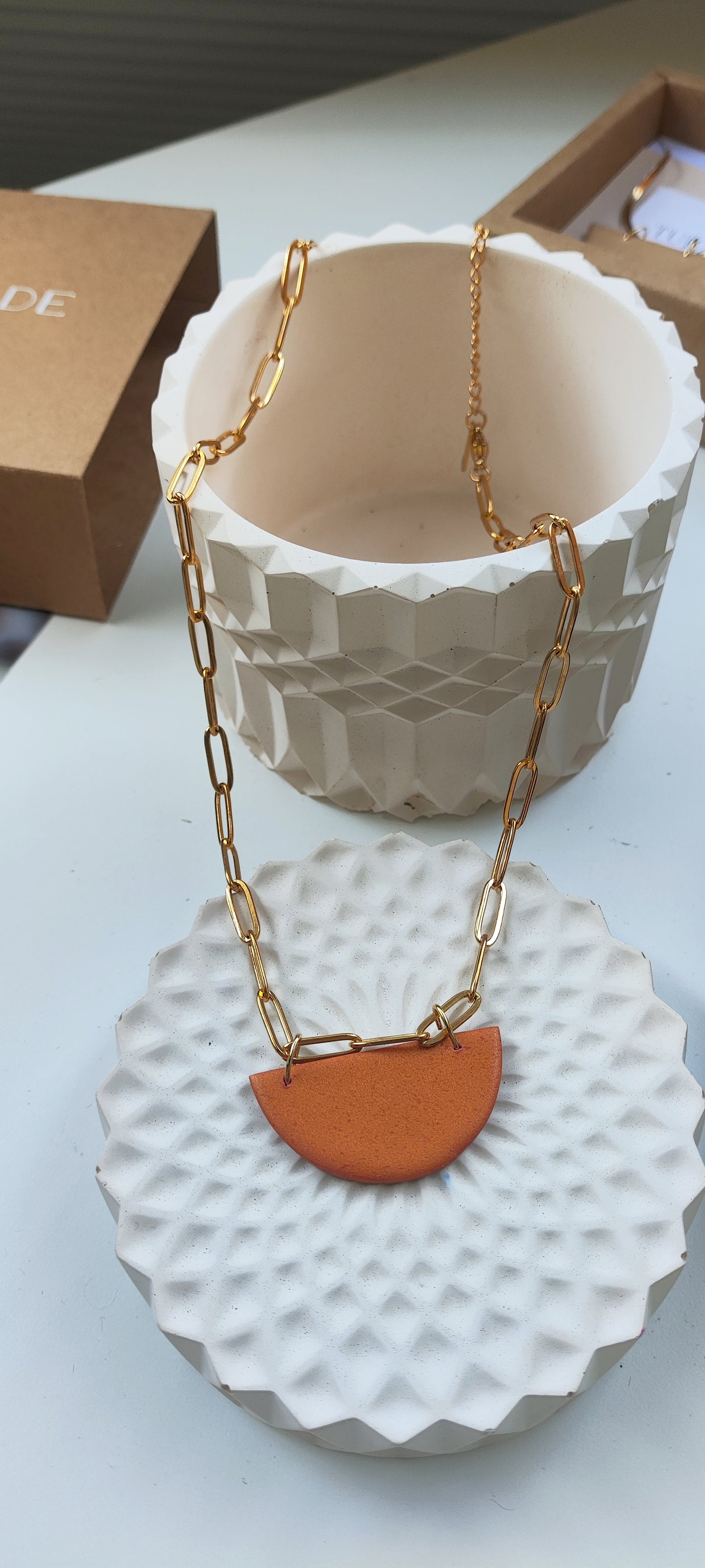 Collar RENATA cobre cadena eslabones