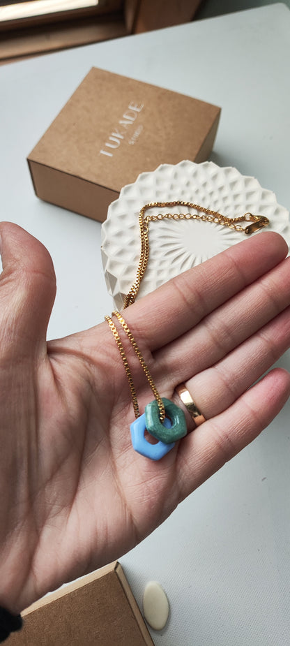 Collar gargantilla GIlda lágrima cadena cuadrada