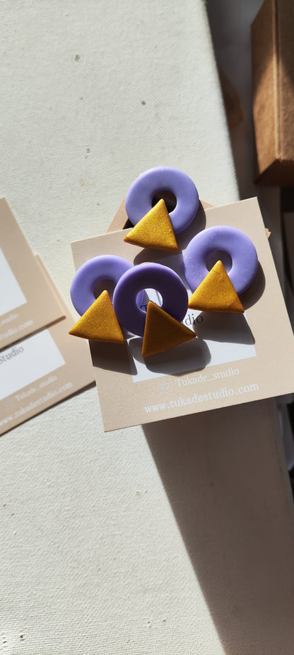 AGNES mini lila y ocre metalizado.